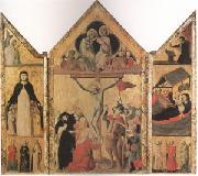 Shool of Bologna Triptych with the Crucifixion (mk05) oil on canvas